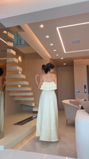 Vestido 100% Linho - Alça Fina