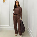 Conjunto Lanzinha Blusa Detalhe Bolsos e Pantalona