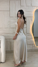 Vestido Cetim Alça