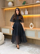 Conjunto chiffon | quadriculado