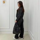 Conjunto Lanzinha Blusa Detalhe Bolsos e Pantalona