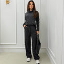 Conjunto Lanzinha Blusa Detalhe Bolsos e Pantalona